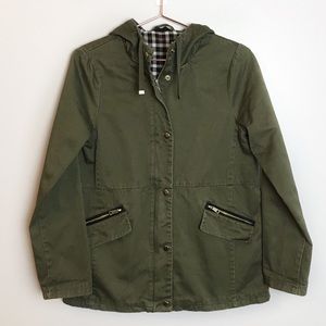 Topshop Green Utility Jacket with Hood